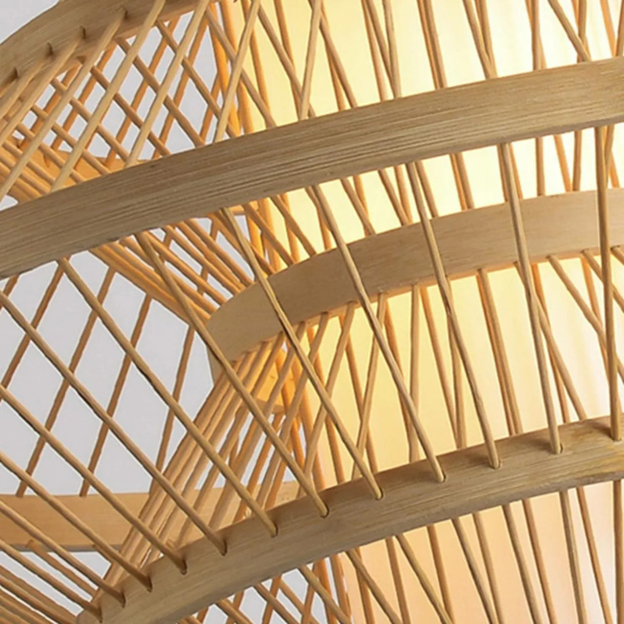 Suspension lumineuse design en bambou (D50 cm) Marbella Naturel