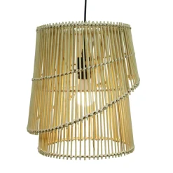 Suspension lumineuse design en bambou (H36 cm) Alicante Naturel