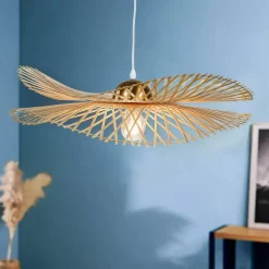 Suspension lumineuse en bambou (D75 cm) Mérida Naturel