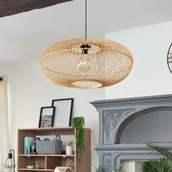 Suspension lumineuse en bambou (D60 cm) Loren Naturel