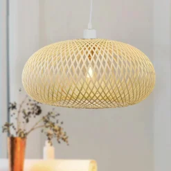 Suspension lumineuse en bambou (D46 cm) Rotana Naturel