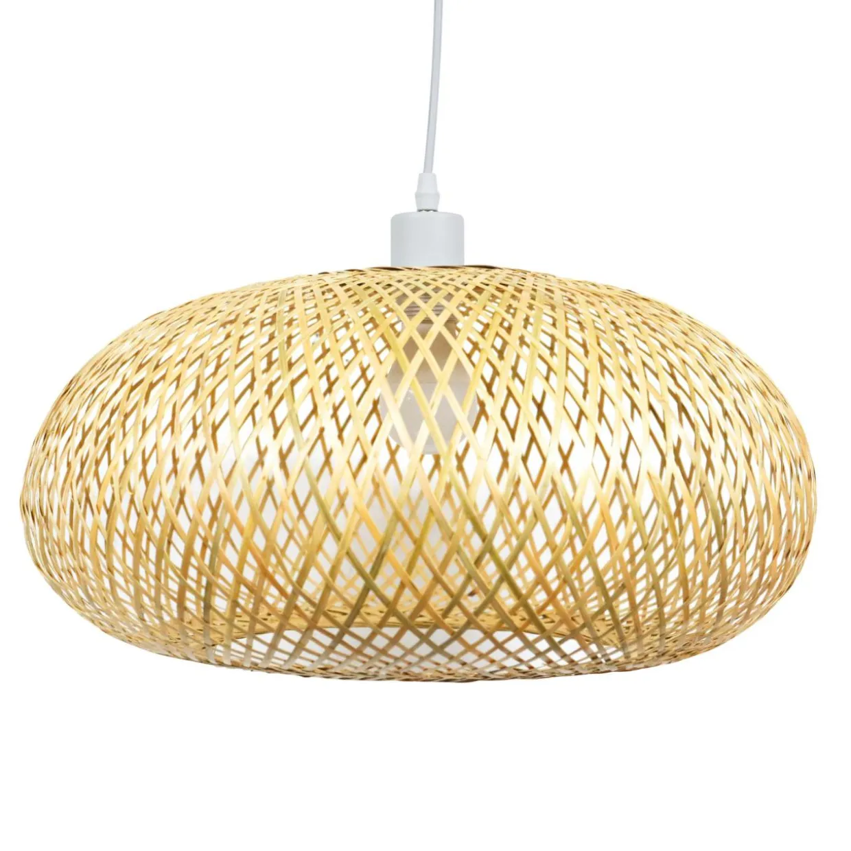 Suspension lumineuse en bambou (D46 cm) Rotana Naturel