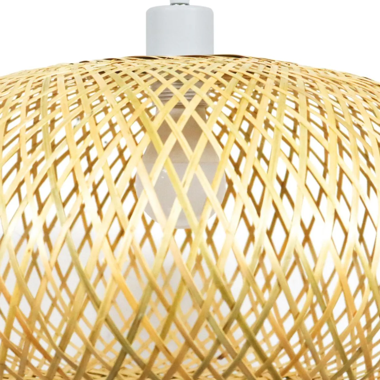 Suspension lumineuse en bambou (D46 cm) Rotana Naturel