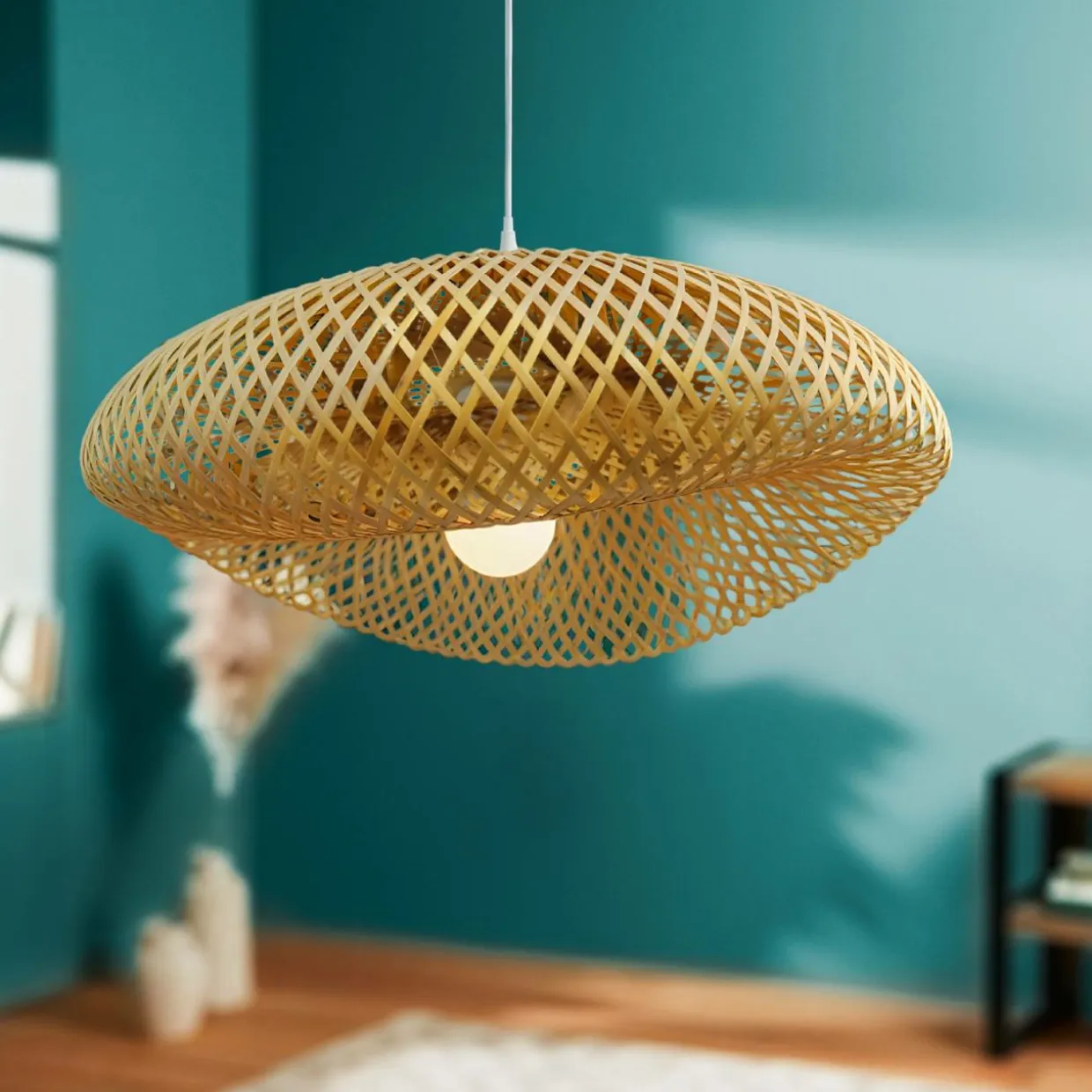 Suspension lumineuse en bambou (D50 cm) Marinaly Naturel
