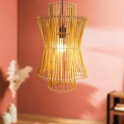 Suspension lumineuse en bambou (H52 cm) Morok Naturel