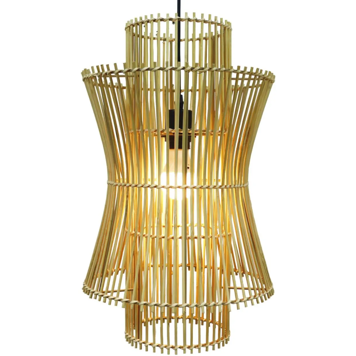 Suspension lumineuse en bambou (H52 cm) Morok Naturel