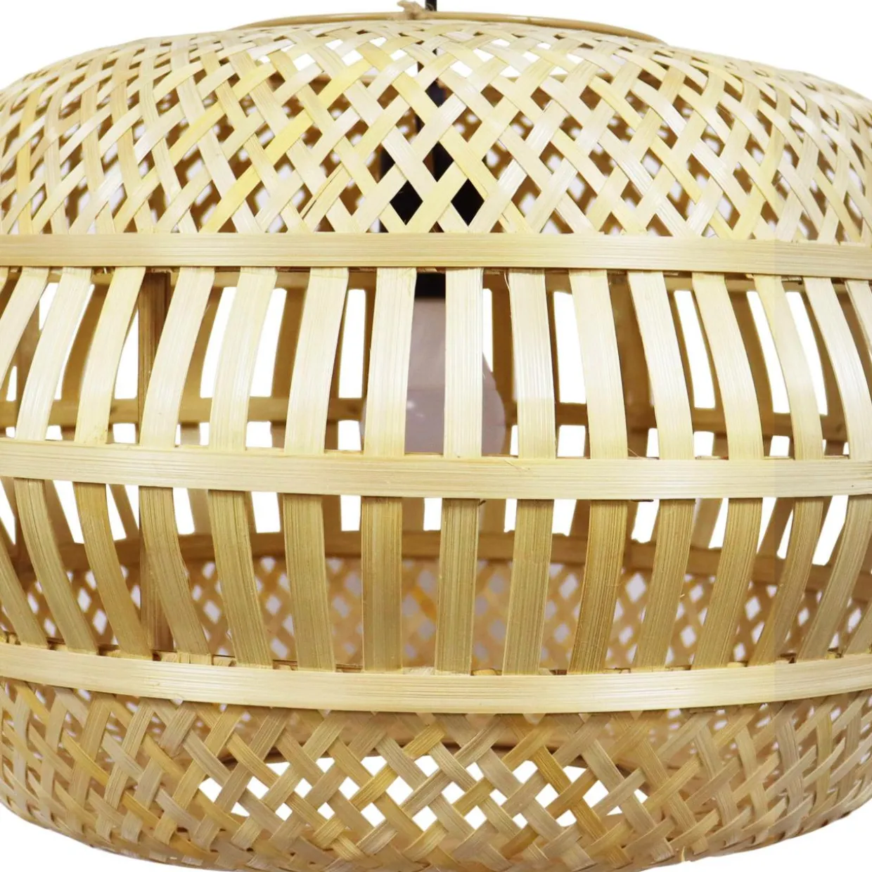 Suspension lumineuse en bambou ajouré (D50 cm) Manresa Naturel