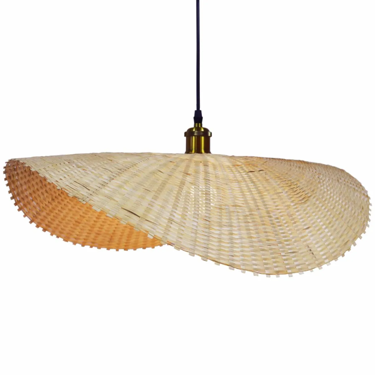 Suspension lumineuse en bambou tressé (D60 cm) Calvià Naturel