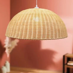 Suspension lumineuse en bambou tressé (D60 cm) Eivissa Naturel