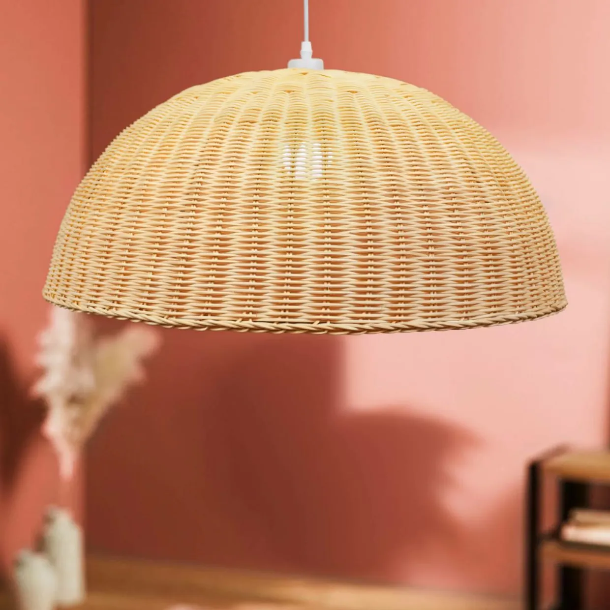 Suspension lumineuse en bambou tressé (D60 cm) Eivissa Naturel