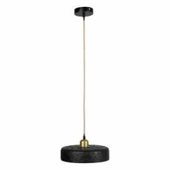 Suspension lumineuse en ciment (D25 cm) Portland Noir