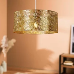 Suspension lumineuse en métal (D35 cm) Corazon Dorée