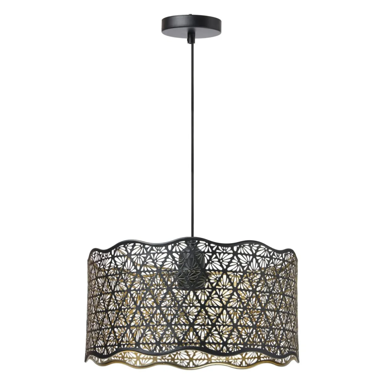 Suspension lumineuse en métal (D30 cm) Farah Noire