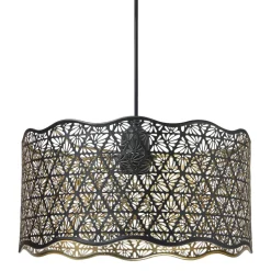 Suspension lumineuse en métal (D30 cm) Farah Noire