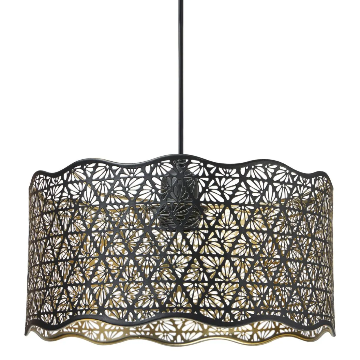Suspension lumineuse en métal (D30 cm) Farah Noire