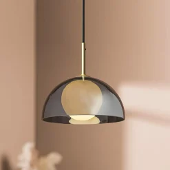 Suspension lumineuse en verre (D20 cm) Luméa Noir