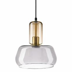 Suspension lumineuse en verre (D24 cm) Dulcia Noir
