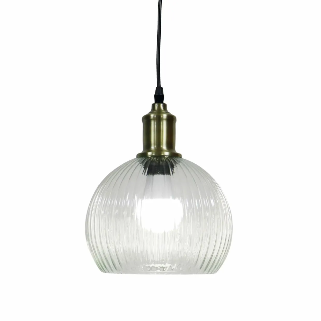 Suspension lumineuse en verre (D20 cm) Velden Transparent