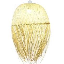Suspension lumineuse à franges en bambou (H70 cm) Huelva Naturel