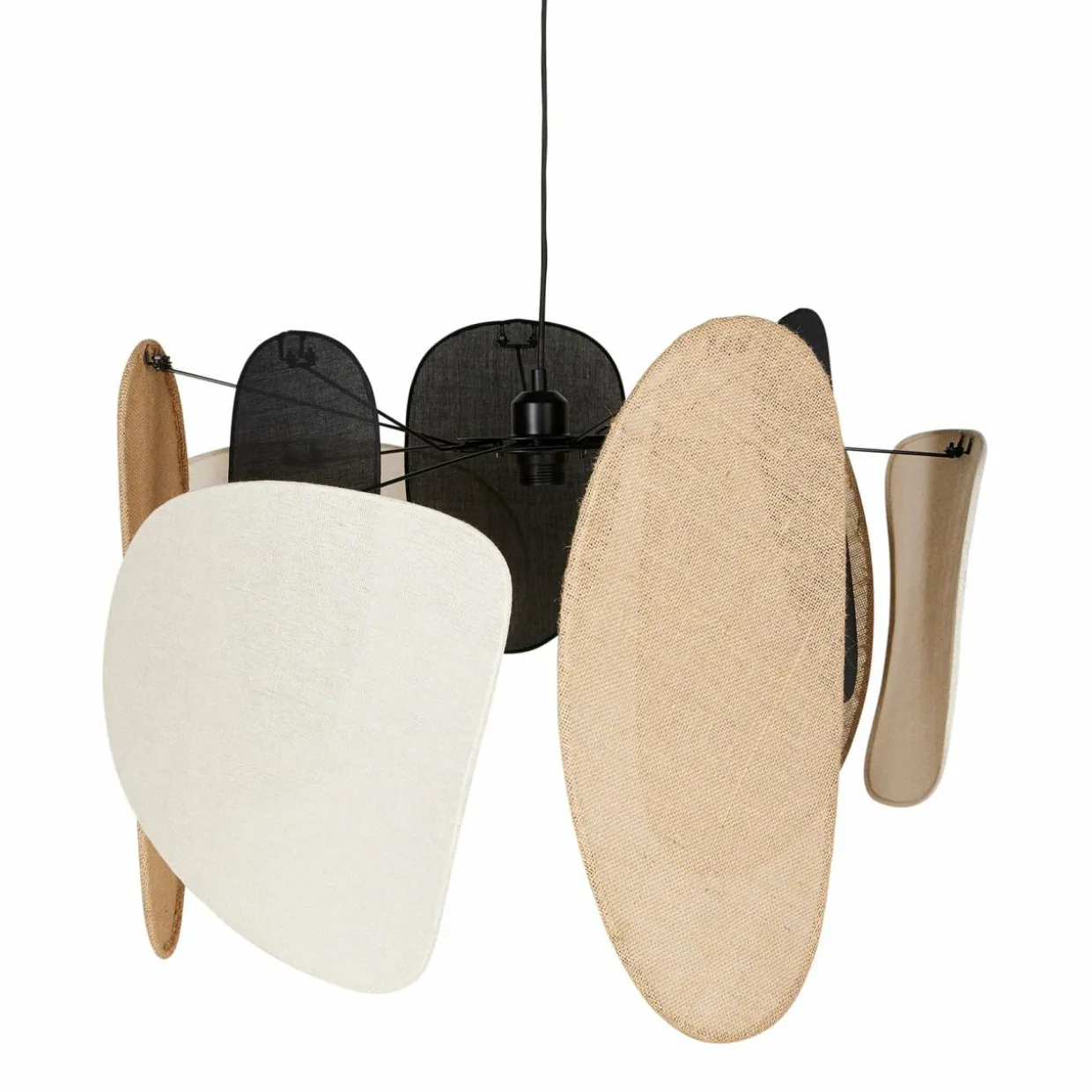 Suspension lumineuse jute et lin (D66 cm) Filo Beige