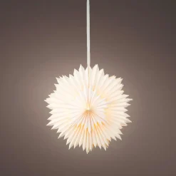 Suspension lumineuse papier LED (D60 cm) Origami Star Blanc chaud