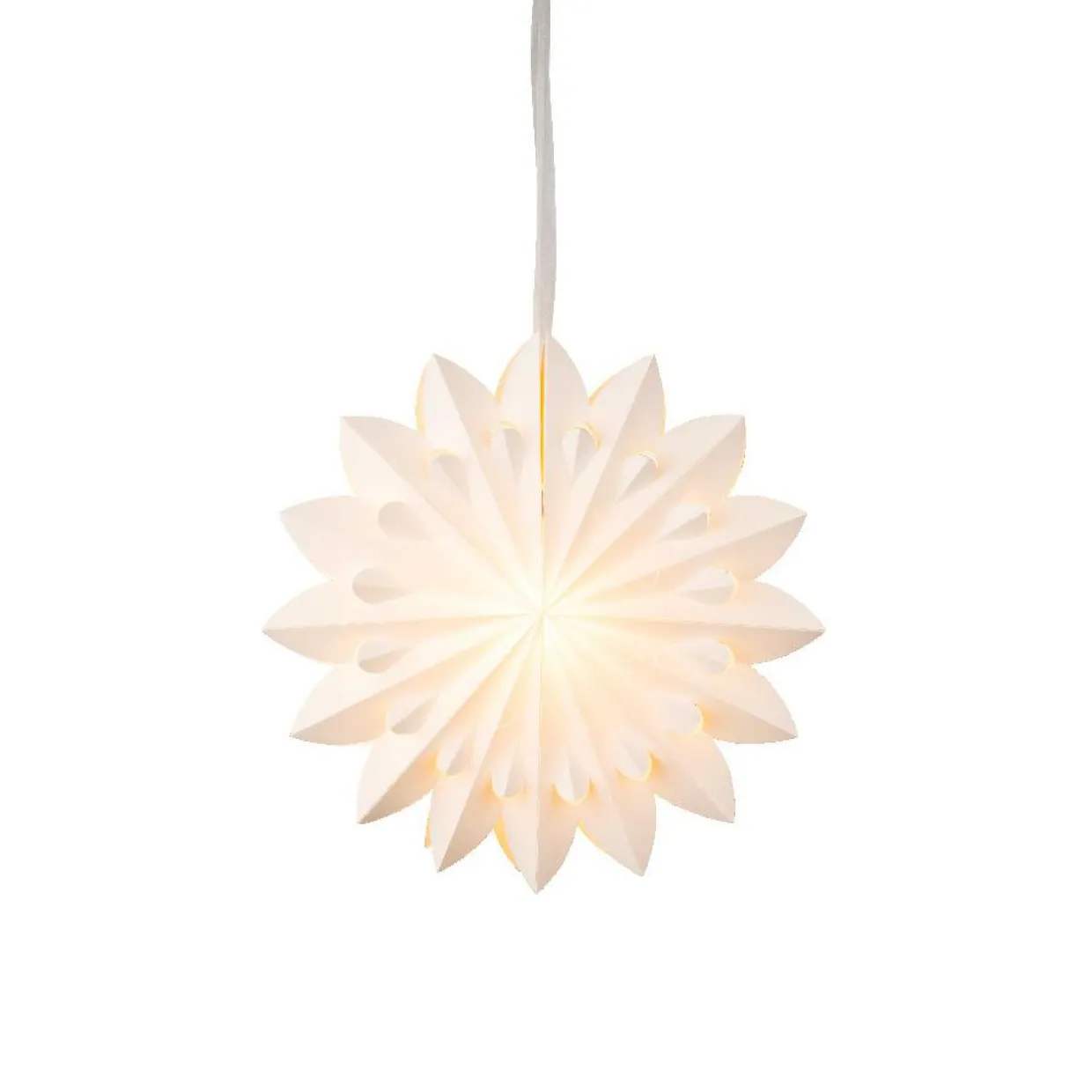 Suspension lumineuse papier LED (D40 cm) Origami Floralia Blanc
