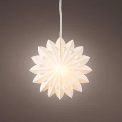 Suspension lumineuse papier LED (D40 cm) Origami Floralia Blanc
