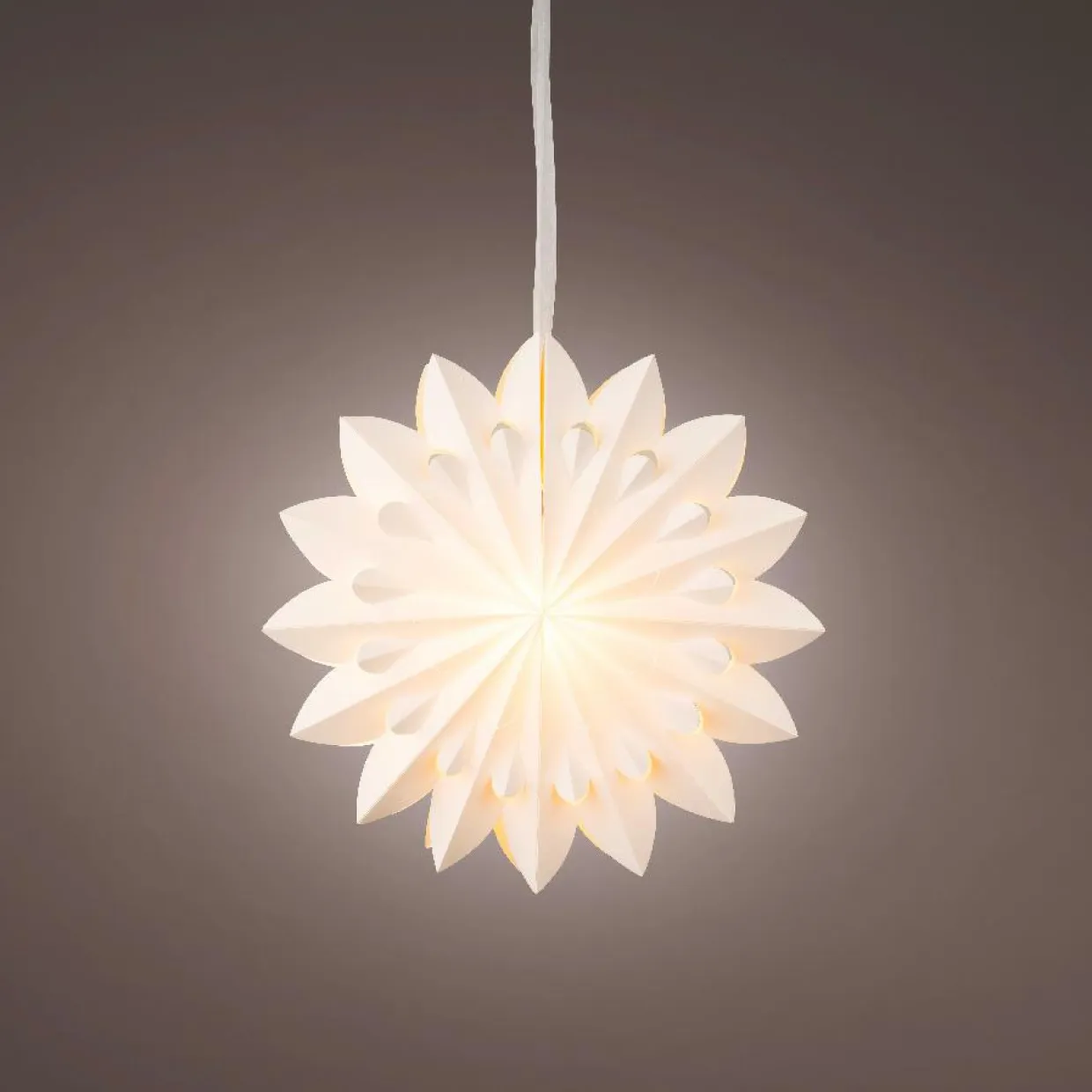 Suspension lumineuse papier LED (D40 cm) Origami Floralia Blanc