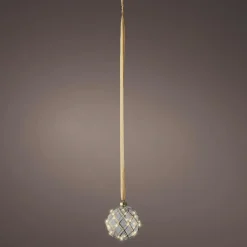 Suspension lumineuse à piles 30 LED (D14 cm) Vintage Or et blanc chaud
