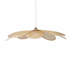Suspension lumineuse pétale Bambou (D90 cm) Horizonte Naturel beige