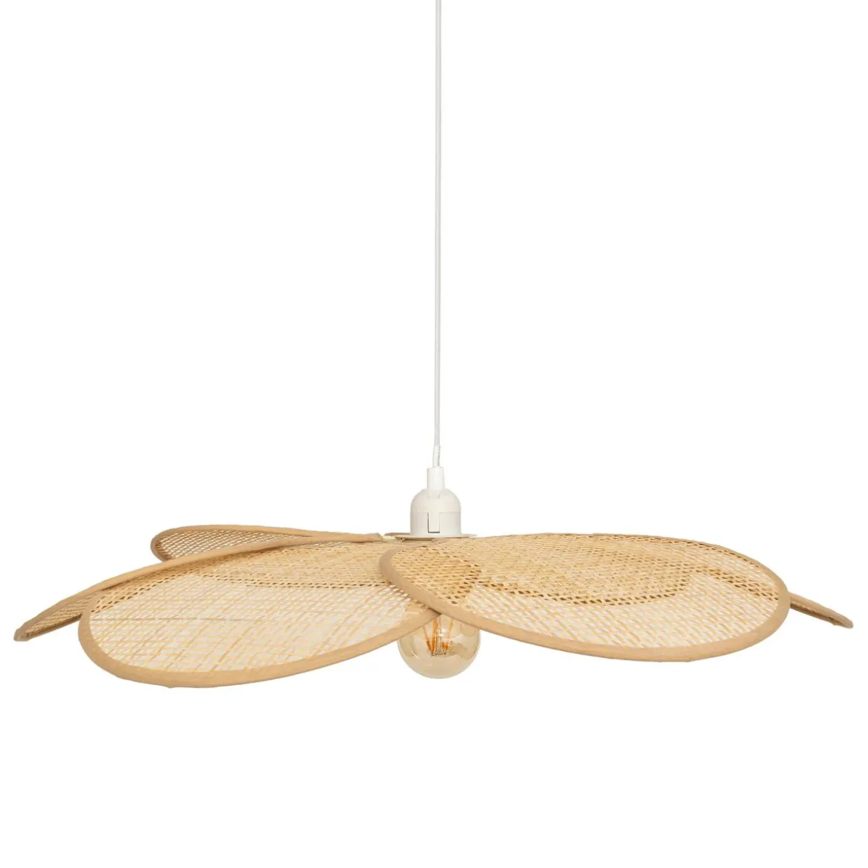 Suspension lumineuse pétales bambou (D62 cm) Rym Naturel