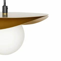 Suspension lumineuse ronde en métal (D22 cm) Nuba Or