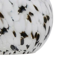 Suspension lumineuse verre et métal (D20 cm) Pepper Noire et blanche