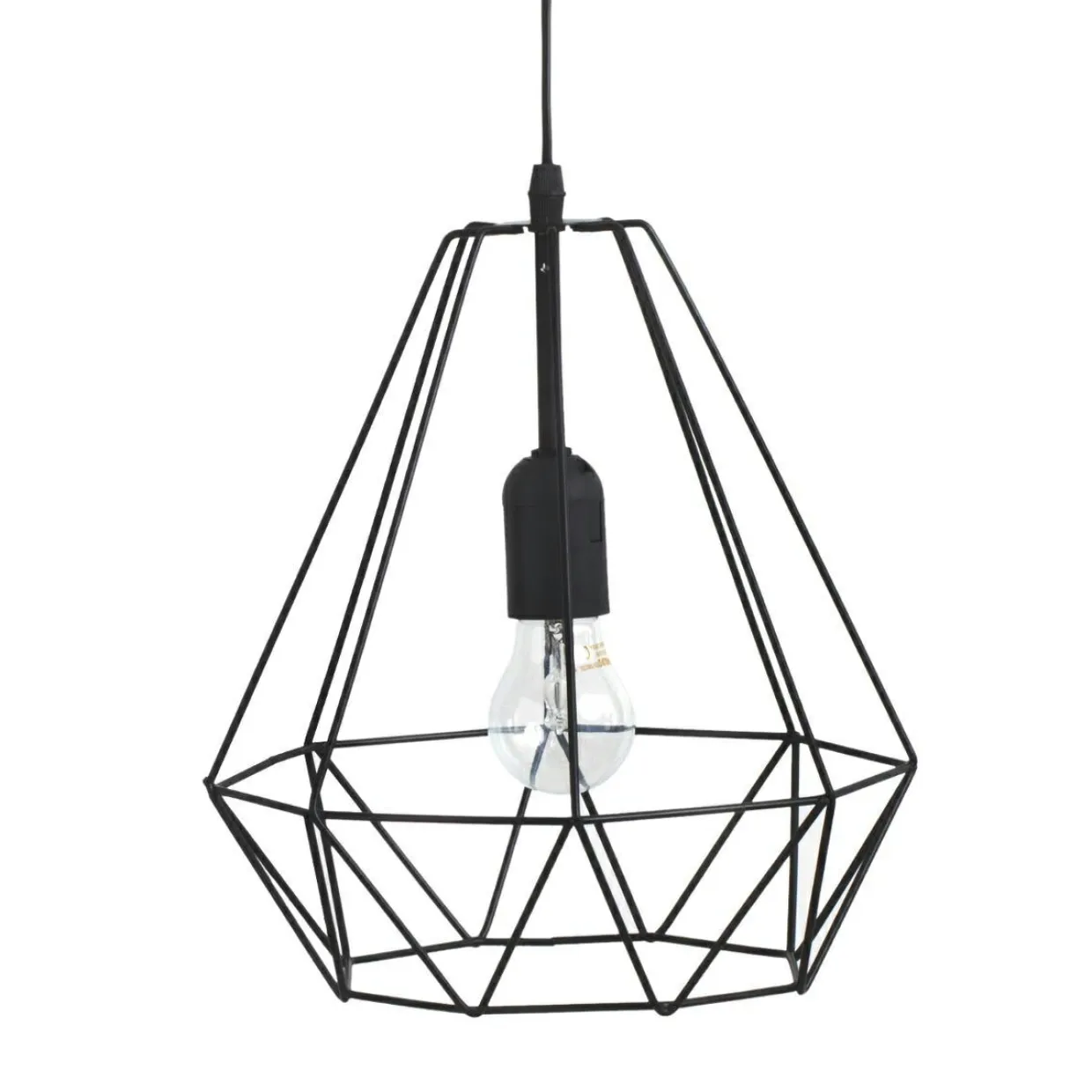 Suspension métal (D25 cm) Diamant Noir