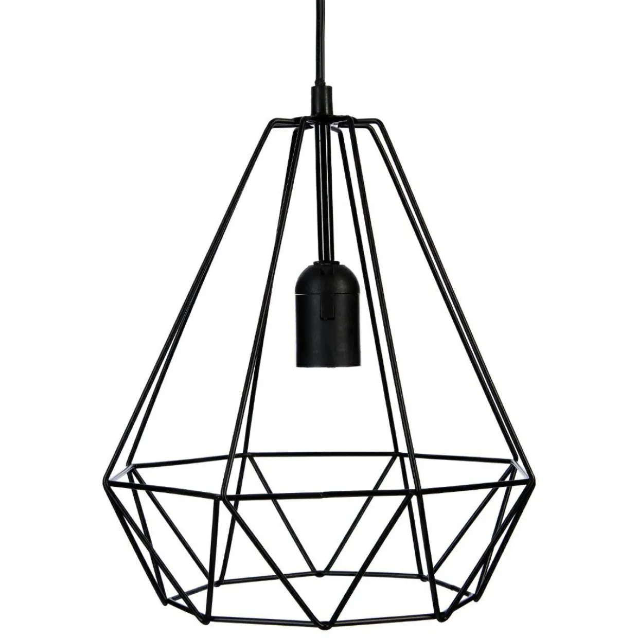 Suspension métal (D25 cm) Diamant Noir