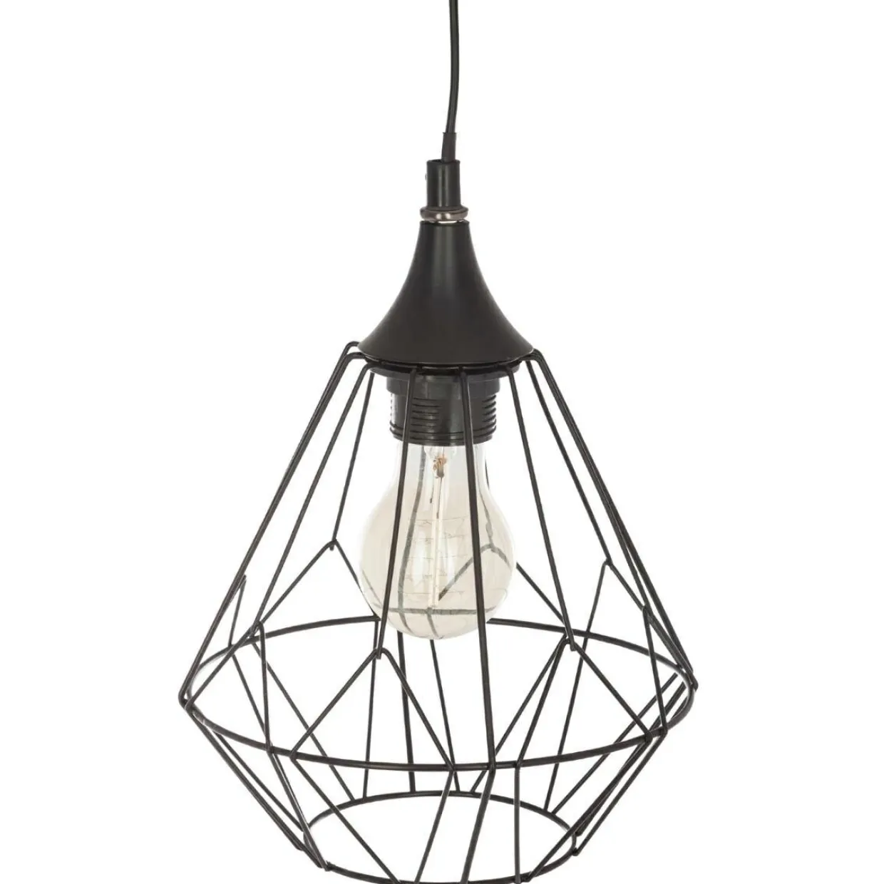 Suspension métal (D19 cm) Diamant Noir