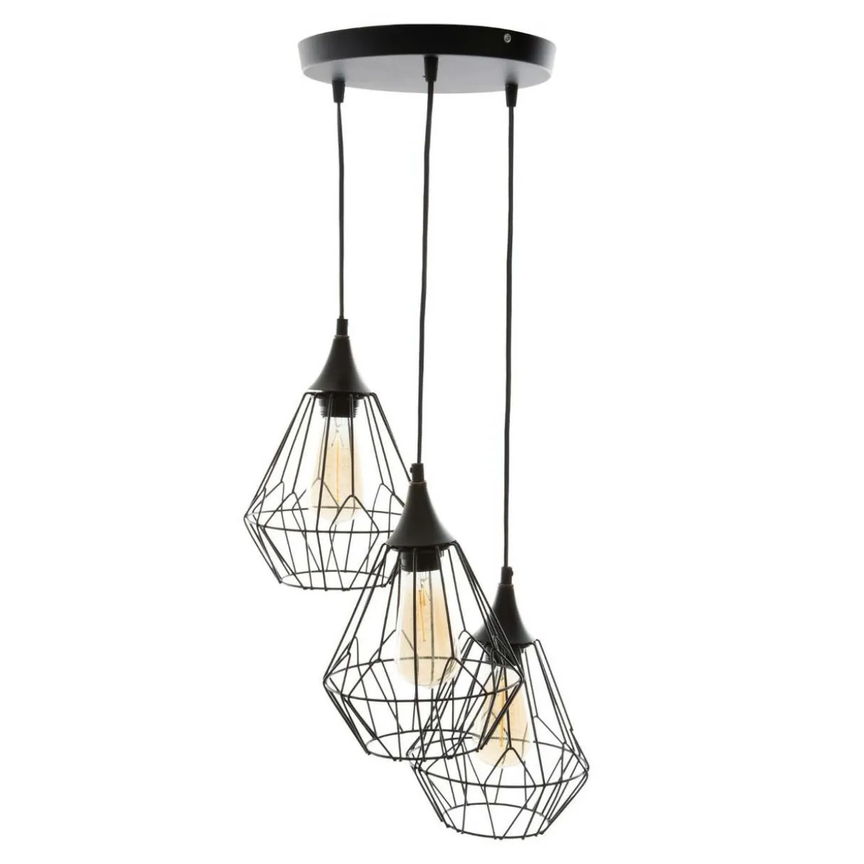 Suspension métal (D24,5 cm) Filaire Noir
