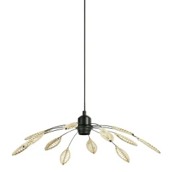 Suspension métal et pétales (D50 cm) Til Noir et beige