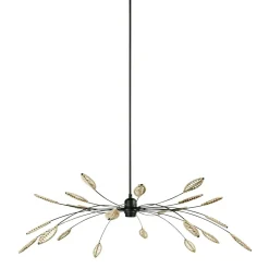 Suspension métal et pétales (D80 cm) Ellisse Noir et beige