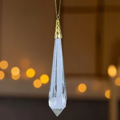 Suspension précieuse (H19 cm) Stalactite diamant Transparent