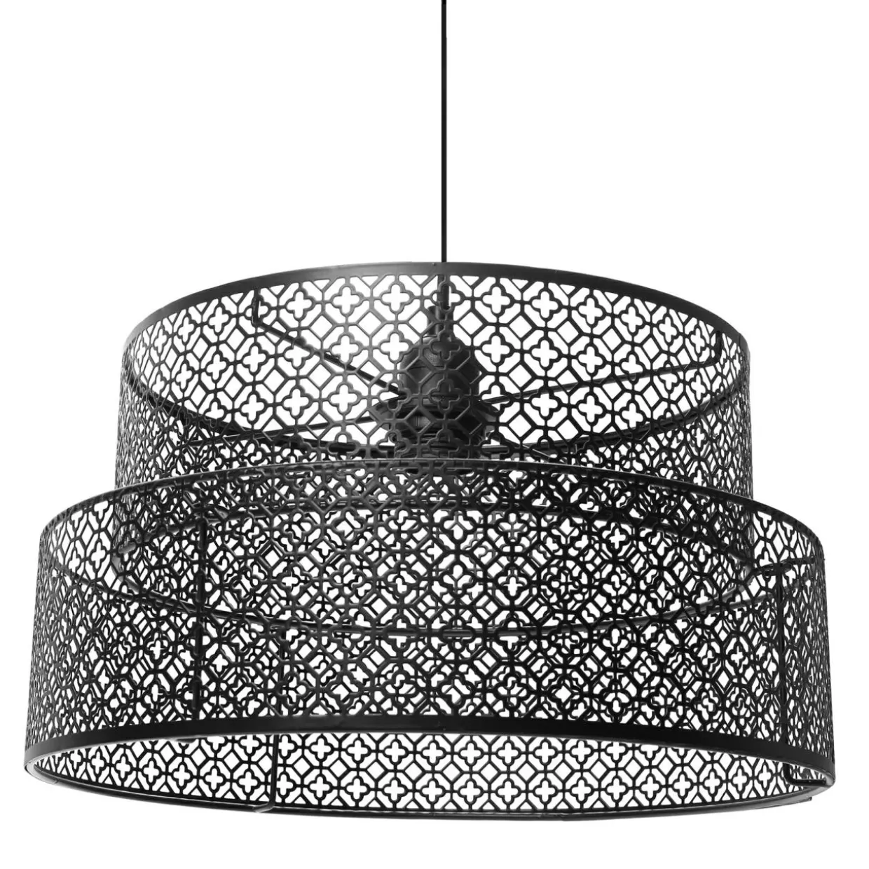 Suspension ronde métal marocaine (D34 cm) Gigogne Noir