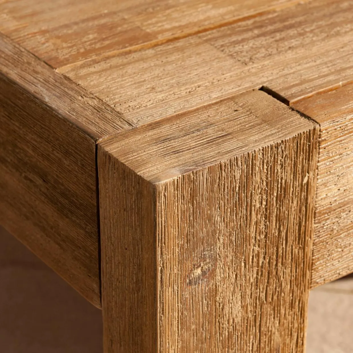 Table basse de jardin carrée en bois (94 x 94 cm) Bornéo Naturel
