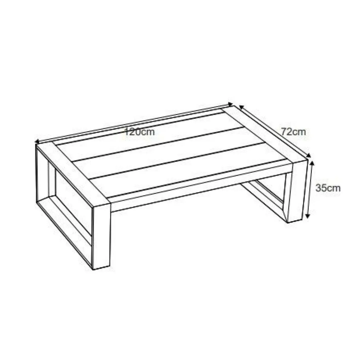 Table basse de jardin rectangulaire en alumininum (120 x 72 cm) Elba Gris anthracite