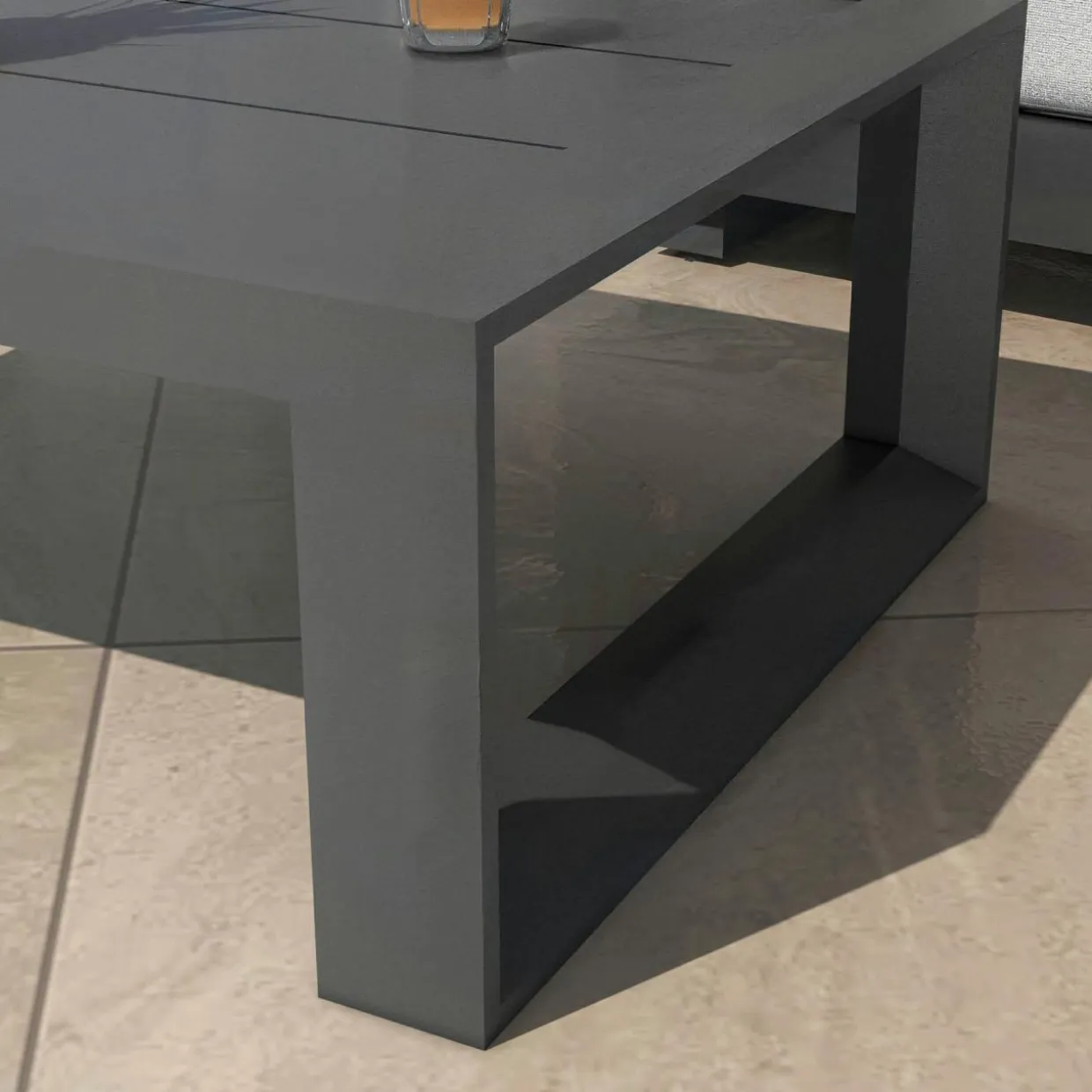Table basse de jardin rectangulaire en alumininum (94 x 72 cm) Elba Gris anthracite