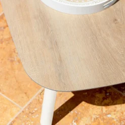 Table basse de jardin rectangulaire aluminium Amalfi Blanc