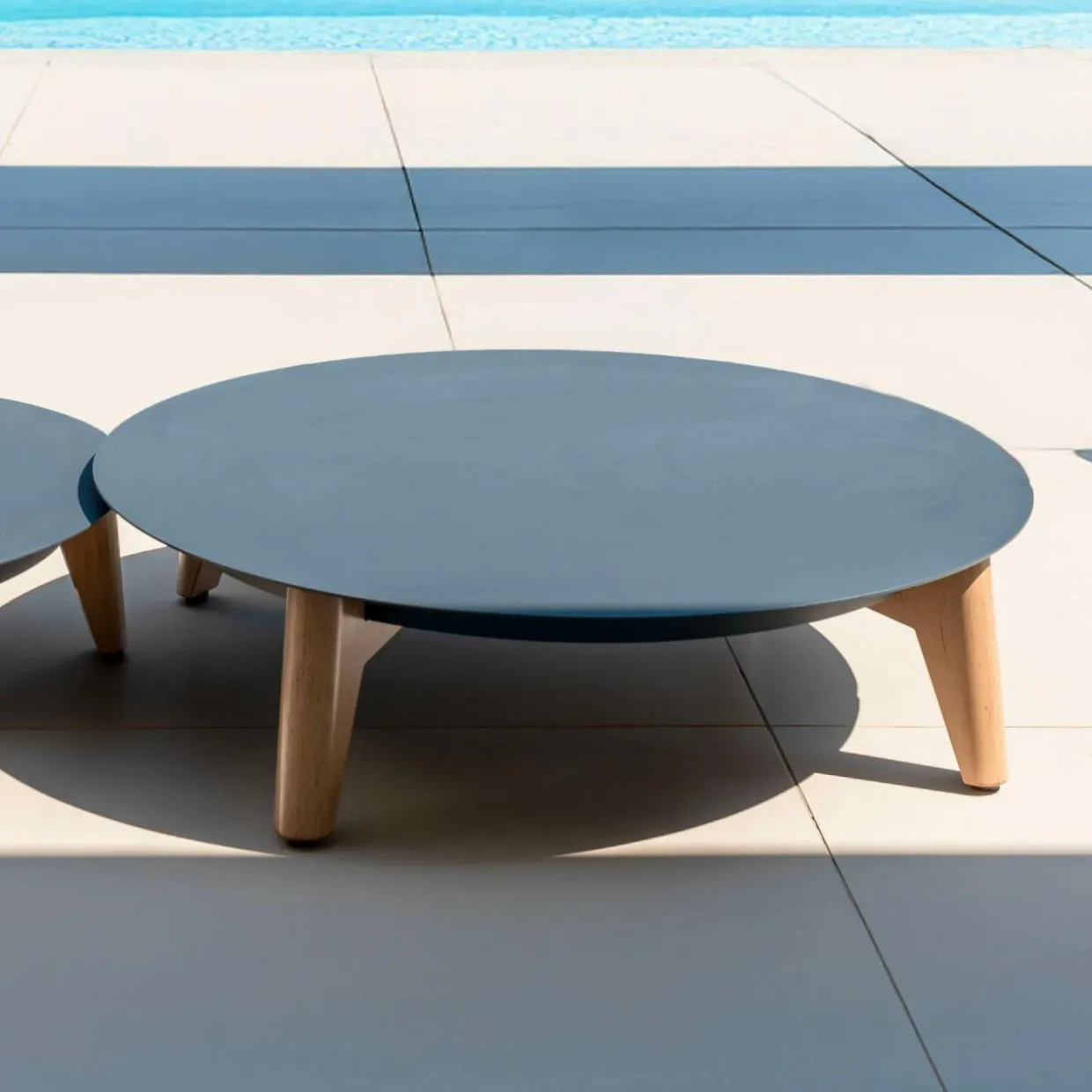 Table basse de jardin ronde (D86 cm) Monte Carlo Gris anthracite