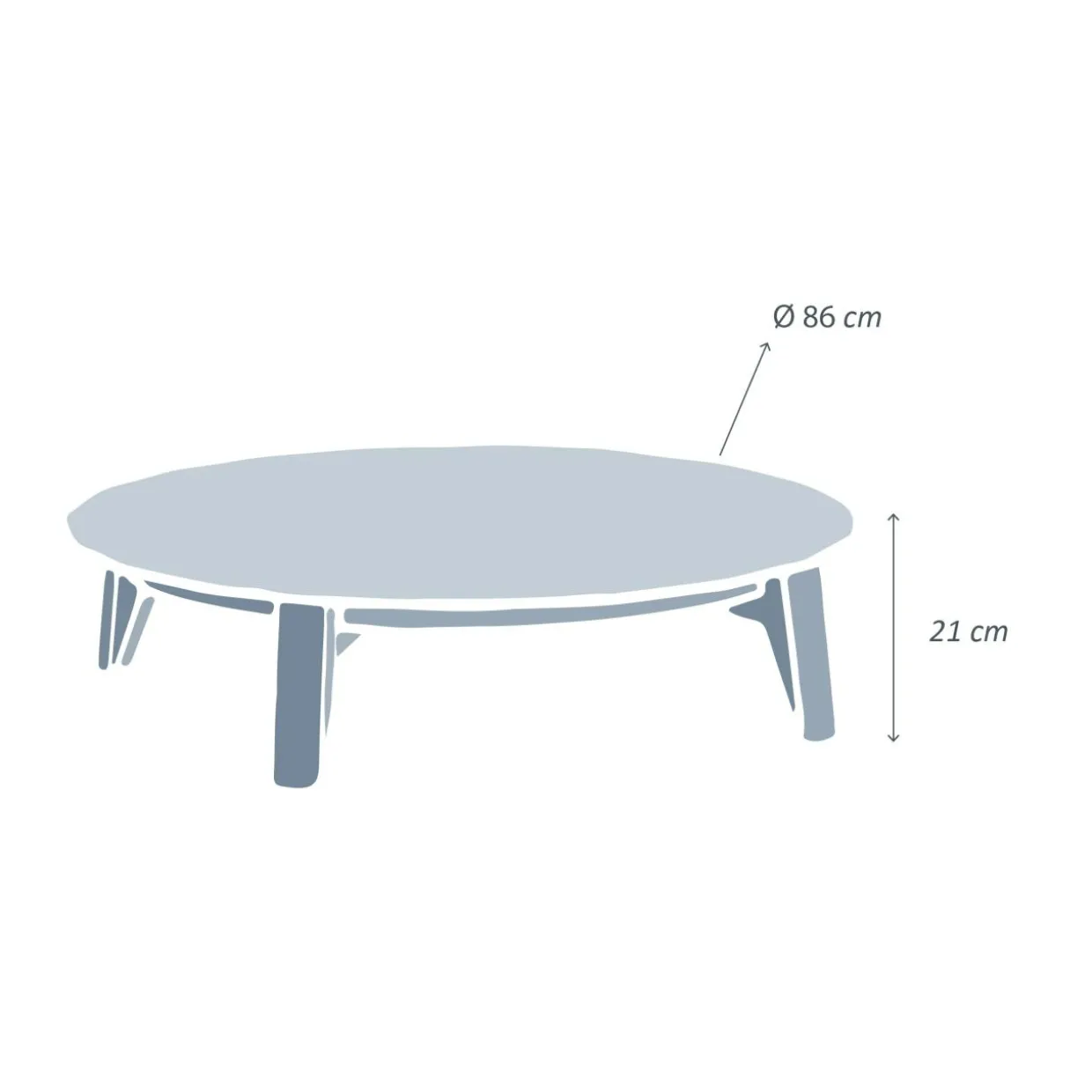 Table basse de jardin ronde (D86 cm) Monte Carlo Gris anthracite