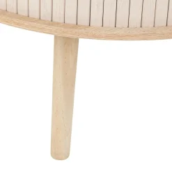 Table basse ronde en bois (H40 cm) Nysos Crème