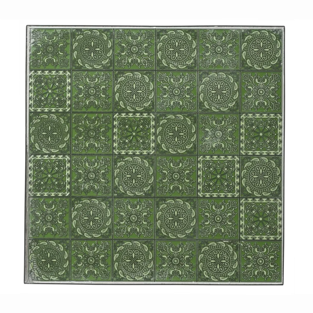 Table bistrot carrée fixe en mosaïque (58 x 58 cm) Aveiro Gris et vert olive