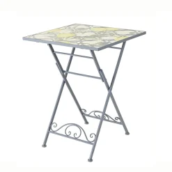 Table bistrot carrée pliable en mosaïque (58 x 58 cm) Sorrento Bleu